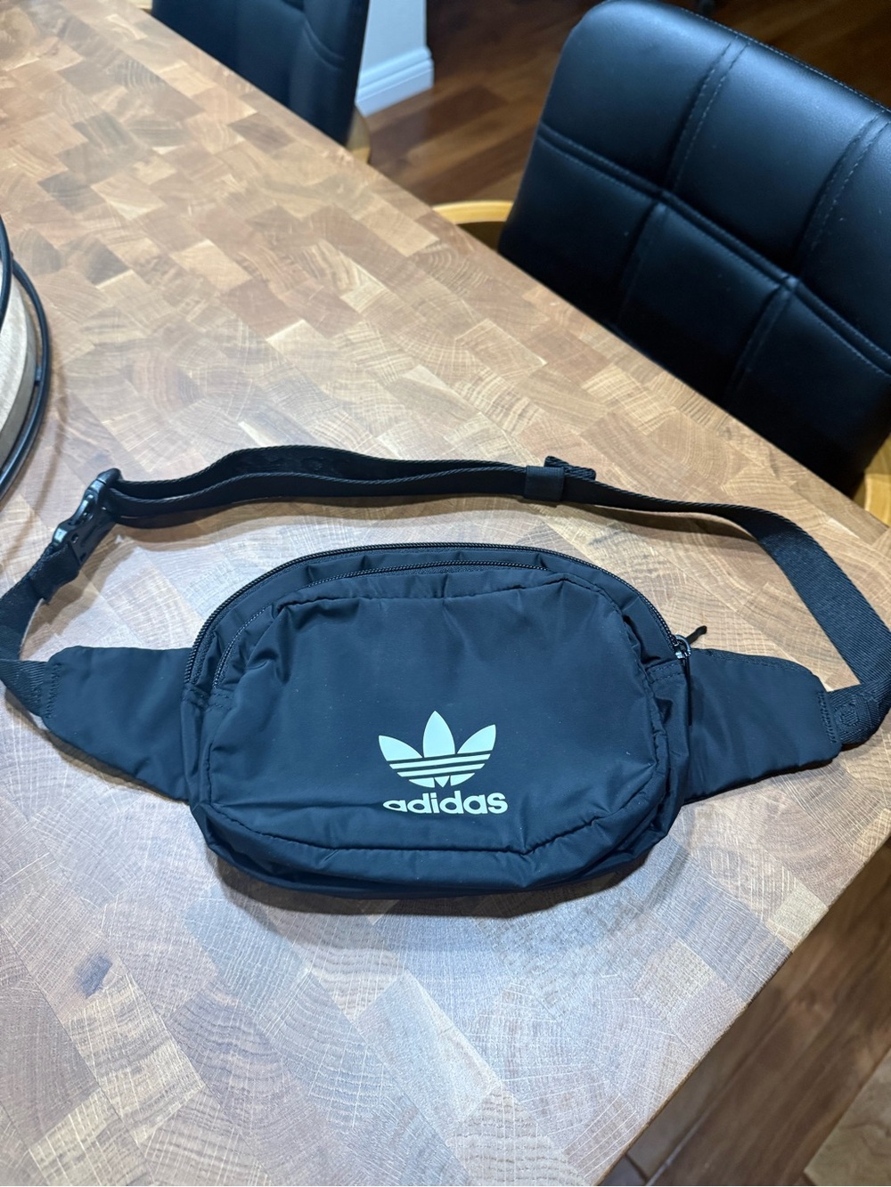adidas Black Waist Pack with Trefoil Logo